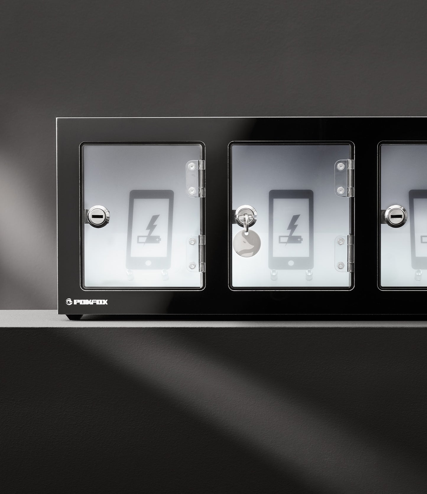POWFOX BOX3 absperrbare Design-Ladestation für Smartphones